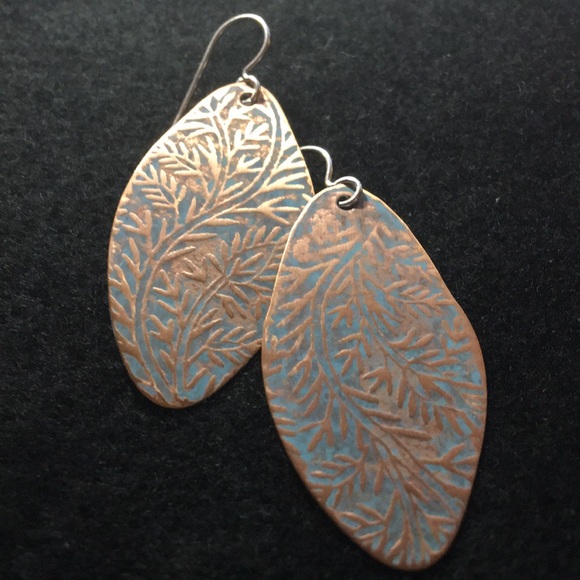 Copper earrings - Picture 2 of 3